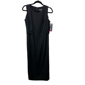 Vtg NWT Jamie Brooke Dead Stock Round Neck Sleeveless Maxi Dress Black  8‎
